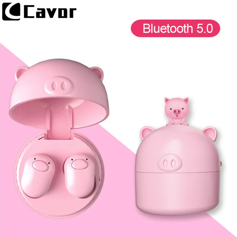 Cute Pink Pig Bass Music Wireless Bluetooth Earphone for UMIDIGI F1 One Max Pro Z2 Case Earpiece Earbud With Charger Box |