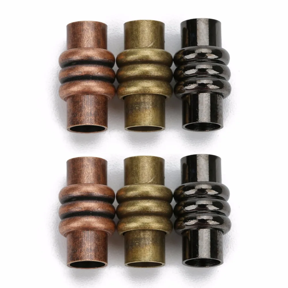 LOULEUR 5pcs/bag Hole Size 6mm Round Magnetic Clasps Leather Cord Bracelet Connectors For DIY Jewelry Findings Making Materials | Украшения
