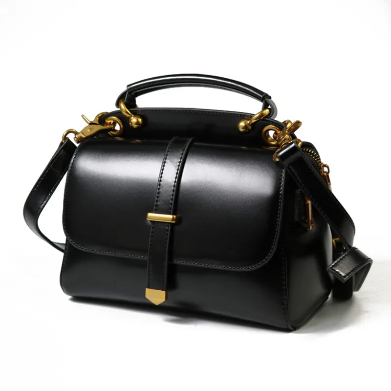 Real Leather Bag Cow 100% Genuine Handbag Women Luxury Cross Body Elegant Famous Brand Buckle Sac A Main | Багаж и сумки