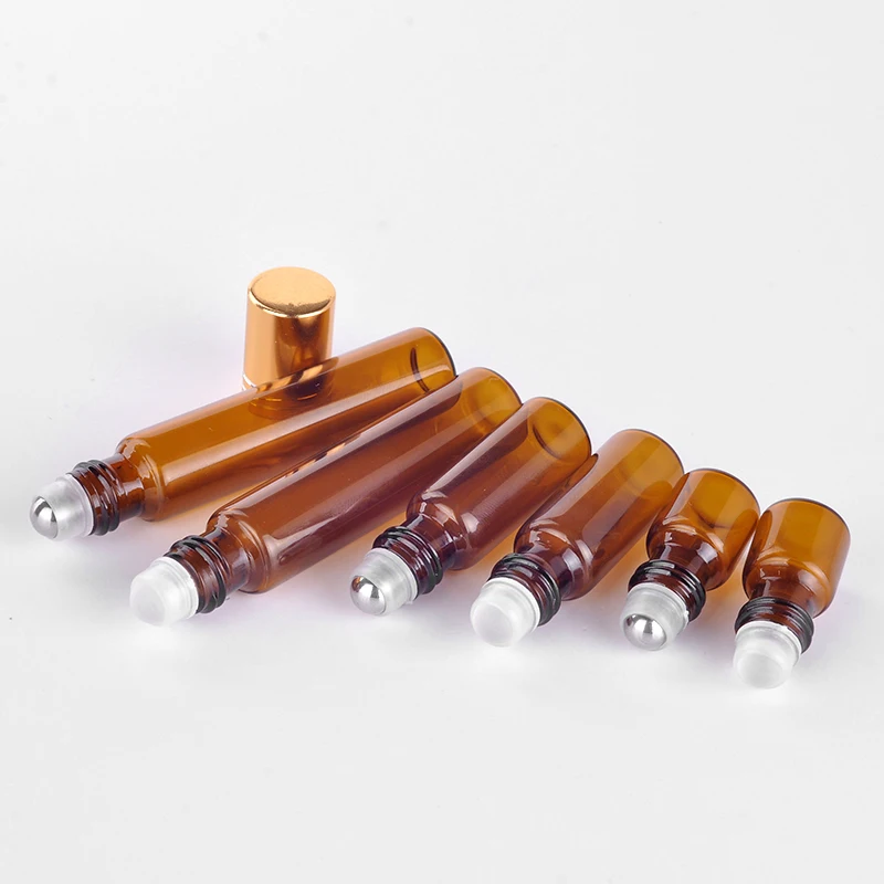 Wholesale 100 Pieces 5ML Mini Brown Glass Refillable Perfume Bottle With Aluminum Cap Empty Portable Essential Oils Case |
