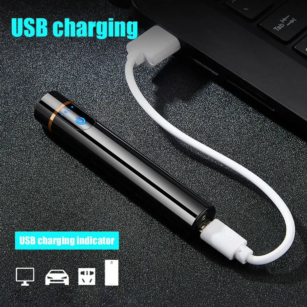 Mini Cigarette Lighter Metal USB Charging Rechargeable Electric Windproof Smoking Gadgets Accessories For Men | Дом и сад