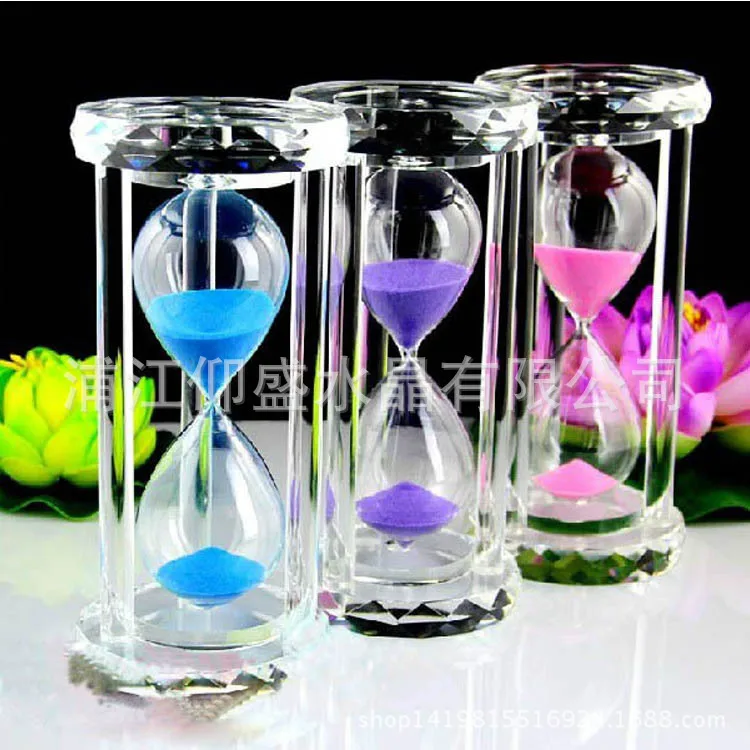 15/30 minutes crystal hourglass timer 520 1314 seconds round creative home DIY ornaments birthday gift |