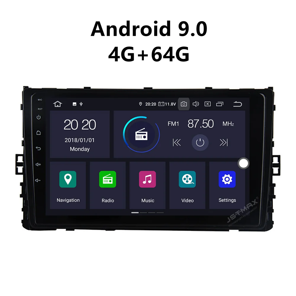 

JSTMAX 9'' Android 9.0 4G + 64G ISP Screen Car DVD Radio Stereo Player For Golf Tiguan Atlas Polo 2018 DAB DSP