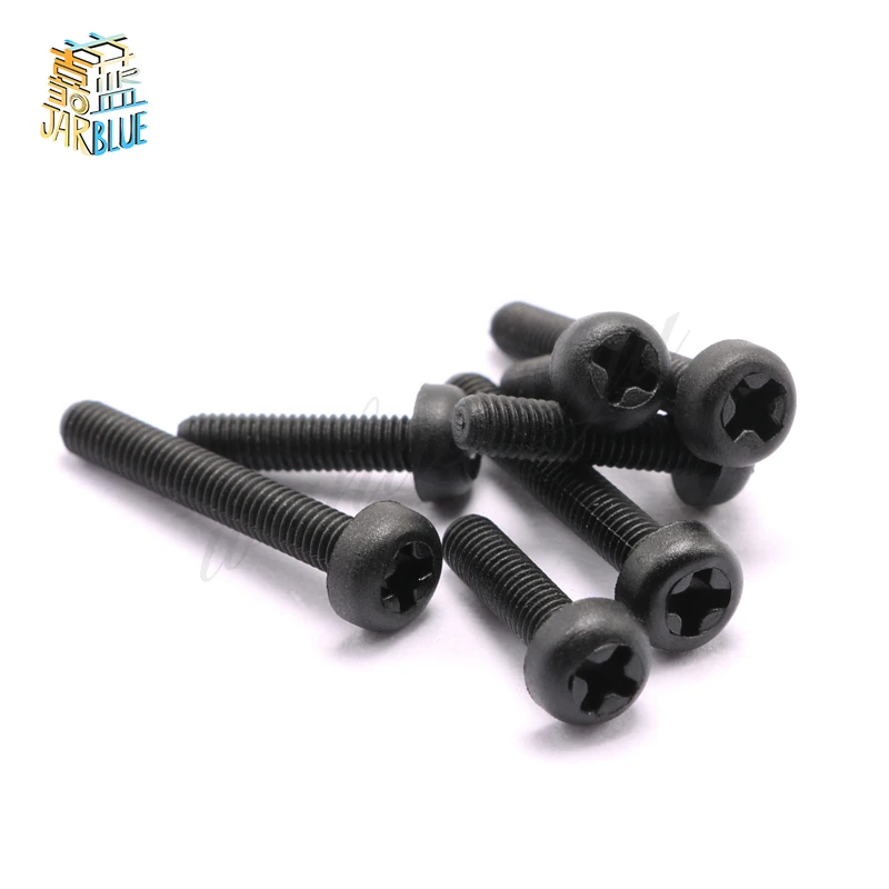 

50Pcs M2.5 M3 M4 Black Pan Head Plastic Screws / Round Head Round Nylon Screws /Round Plastic Screws