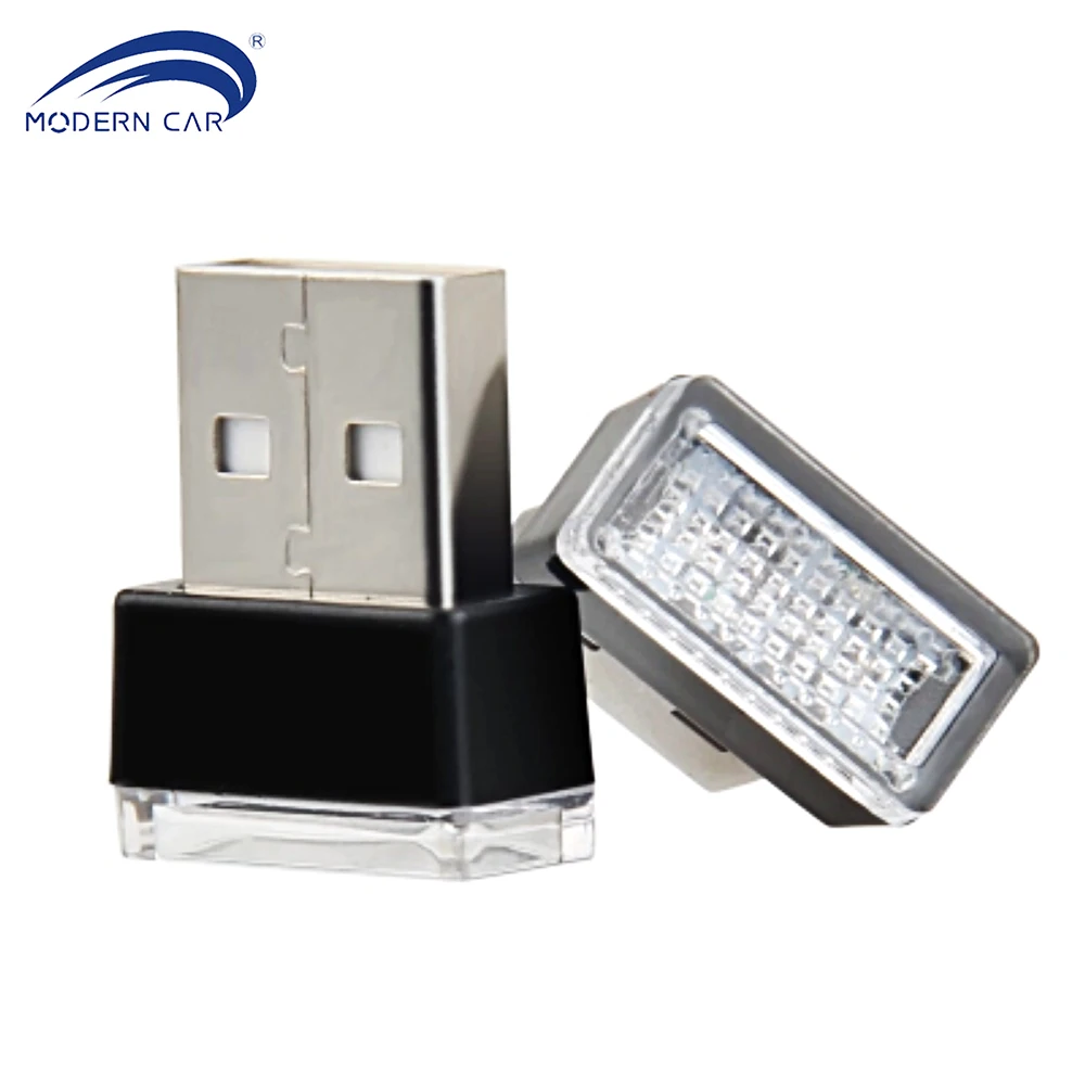 Современная автомобильная светодиодная атмосферная лампа 2X USB T10 W5W декоративная
