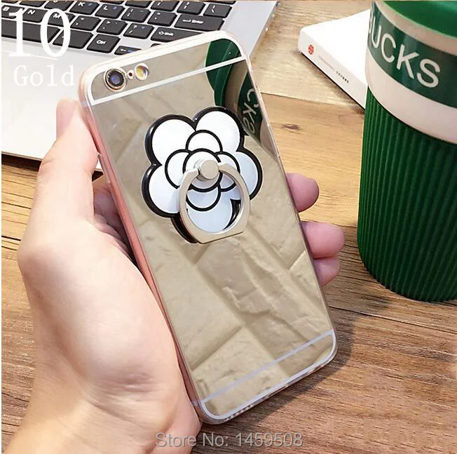 Для iPhone X XS Max XR 6 S 7 8 плюс 4 4S 5 5S SE Силикон Зеркало Мягкая чехол Bling кольцо с