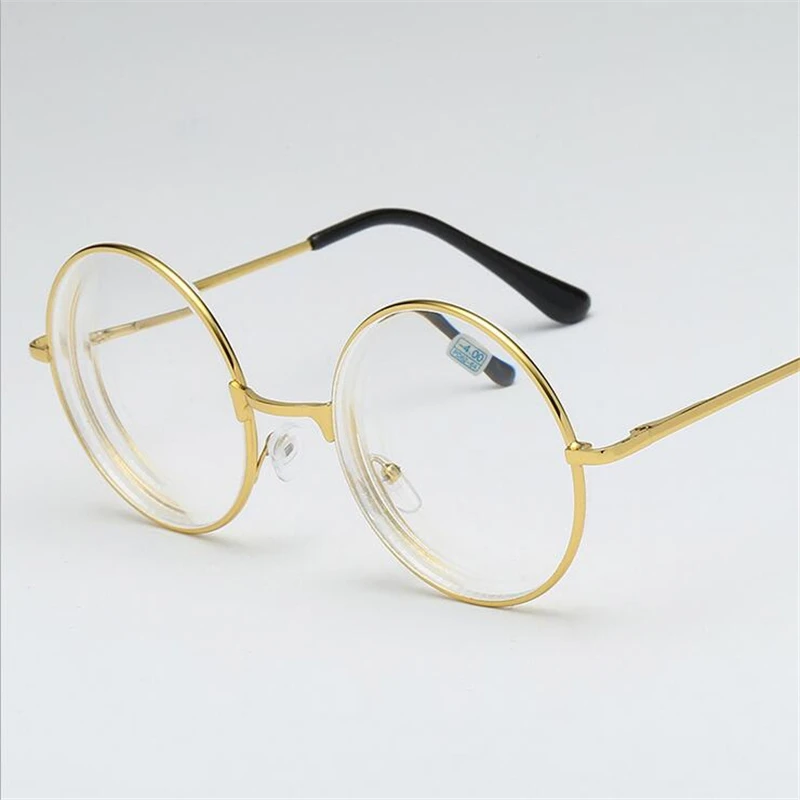 Myopia 350 1,0-1,5-2,0-6,0 металлические круглые очки для близорукости, мужские и женские близорукие очки по рецепту - Цвет оправы: Myopia 350