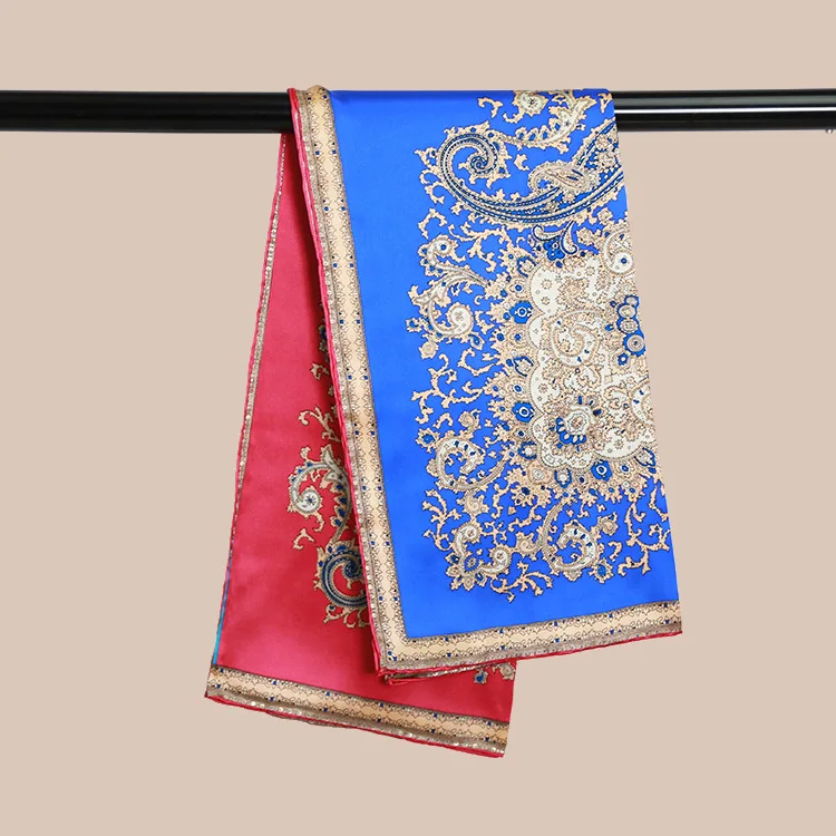 New four color paisley colorful silk scarf 100% real natural silk shawl big size silk stole