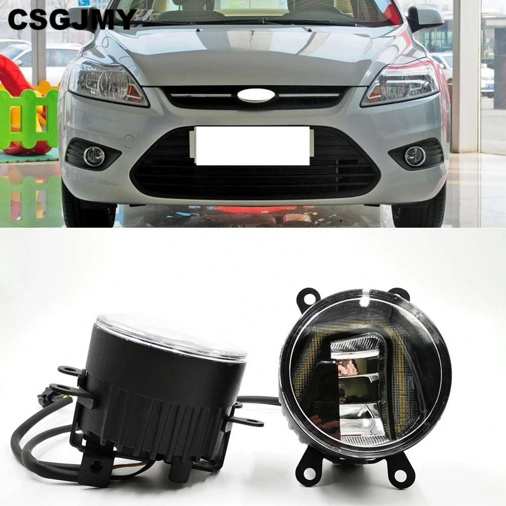 CSGJMY 2 шт. противотуманная фара в сборе туман светильник для Ford Focus 2/3 Fusion Fiesta Tourneo