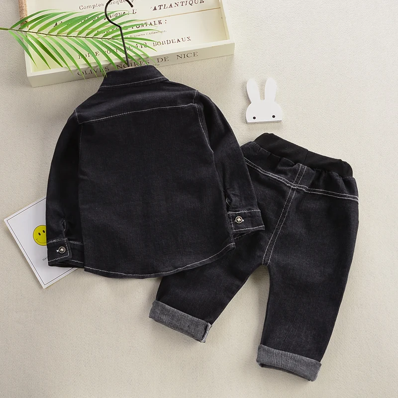 Baby boys clothes sets spring sutumn kids fashion long sleeve coats+pants 2pcs denim traacksuits for bebe infant clothing |