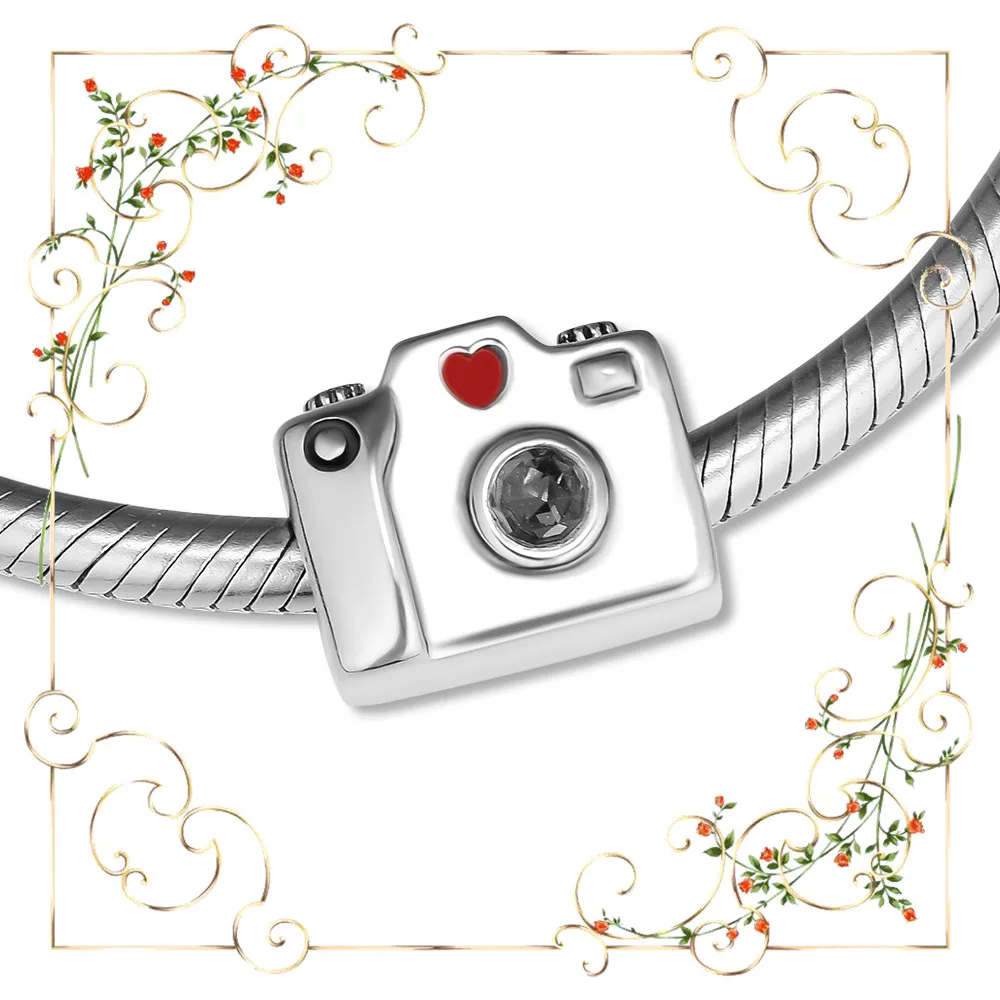 CKK 925 пробы серебряные разные снимки амулет камера Смешанная эмаль подходит для