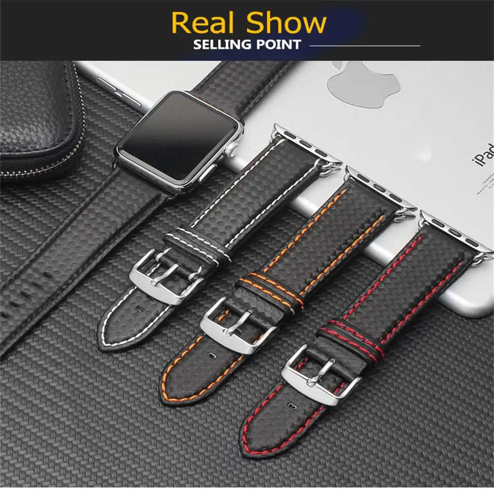 Ремешок из натуральной кожи для Apple watch series 6 5 se 4 44 мм 40 аксессуары часов браслет
