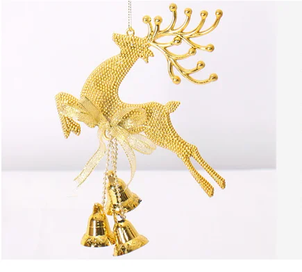 Золотой/Серебряный олень Белл для дерева висит шары Рождество Украшения