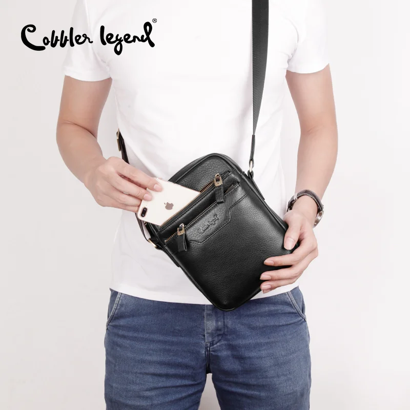 

Cobbler Legend Черная мужская сумка из натуральной кожи, дорожная сумка через плечо для мужчин, деловая сумка-мессенджер, мужская кожаная сумка дл...