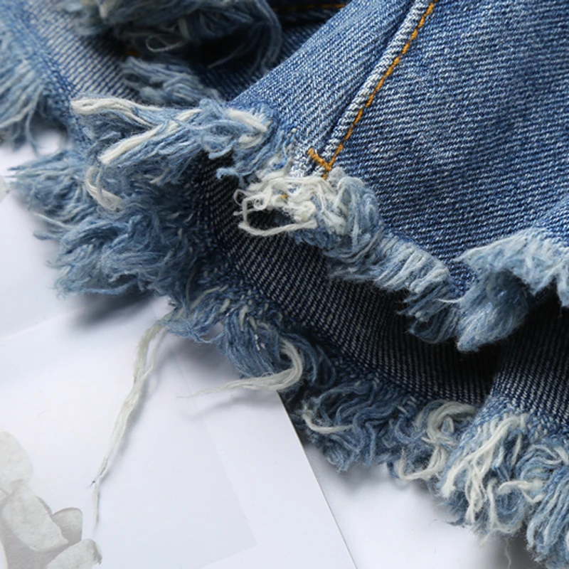 Джинсовые шорты для беременных однотонные синие брюки с высокой талией и