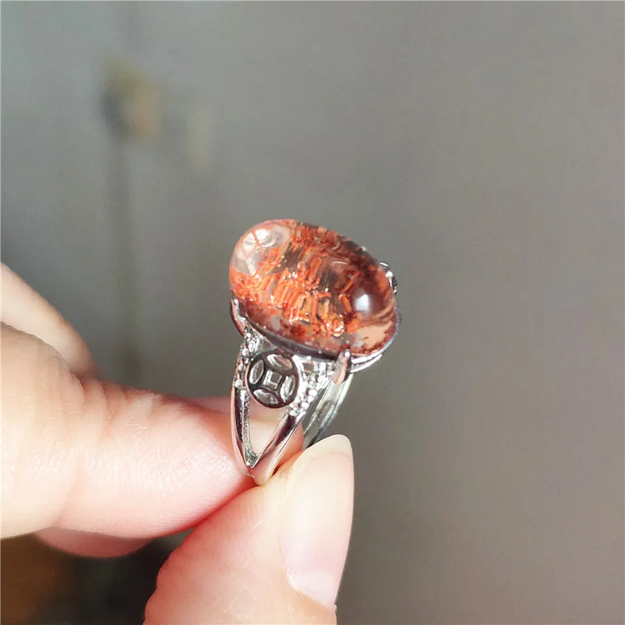 Drop Shipping Genuine Natural Phantom Quartz Gemstone Crystal Fashion Silver Jewelry Wedding Party Rings Woman Lady | Украшения и