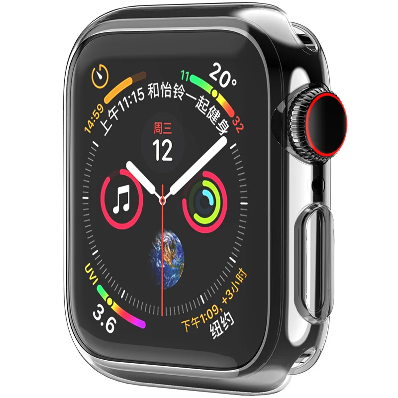 HOCO мягкий прозрачный ТПУ защитный чехол для Apple Watch 4 40 мм/44 мм ультра-тонкий