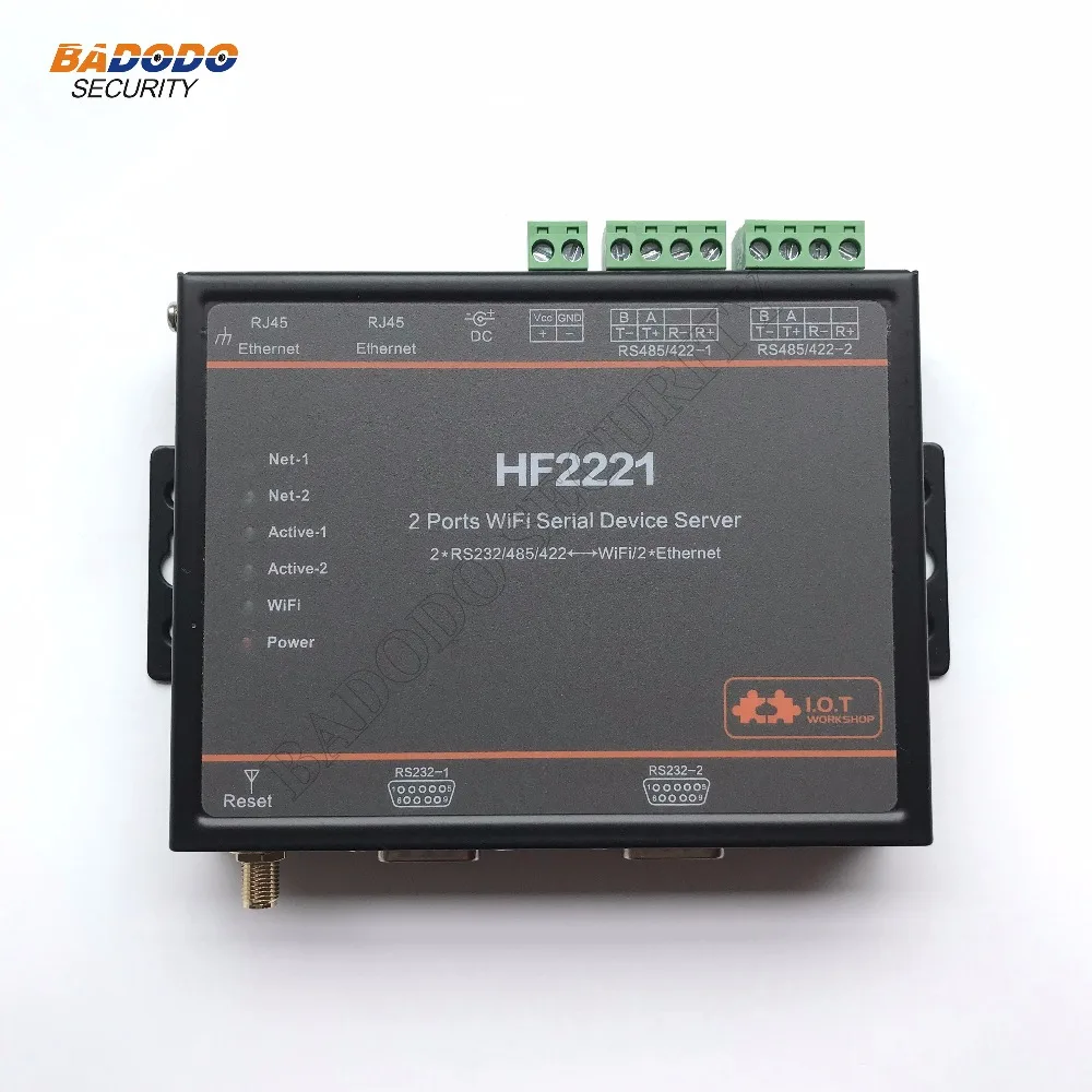 Промышленный двухпоследовательный Порт сервера RS232/485/422 для Wi Fi Ethernet HF2221