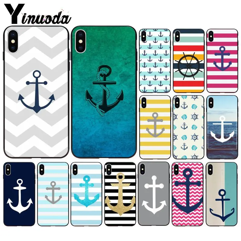Yinuoda якорь лодка синий сердечник ТПУ Мягкий силиконовый чехол для телефона iPhone 5