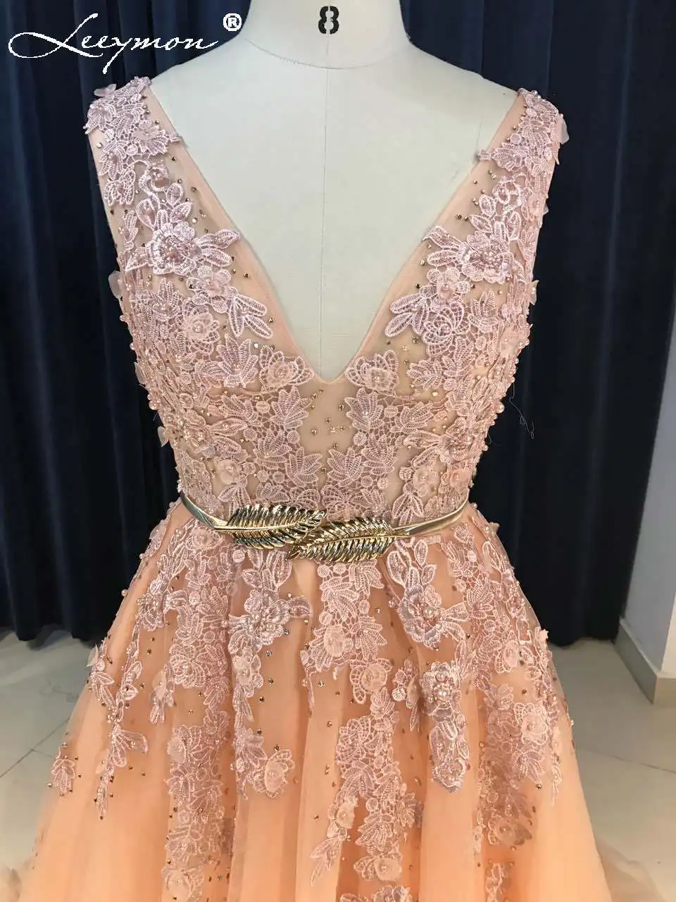 Настоящее сексуальное кружевное платье с аппликацией длинное для выпускного