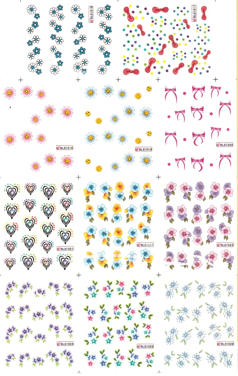

11 PACK/ LOT WATER DECAL NAIL ART NAIL STICKER FLOWER BOW TIE AFRICAN TOUCH-ME-NOT CANNA BLE1016-1026