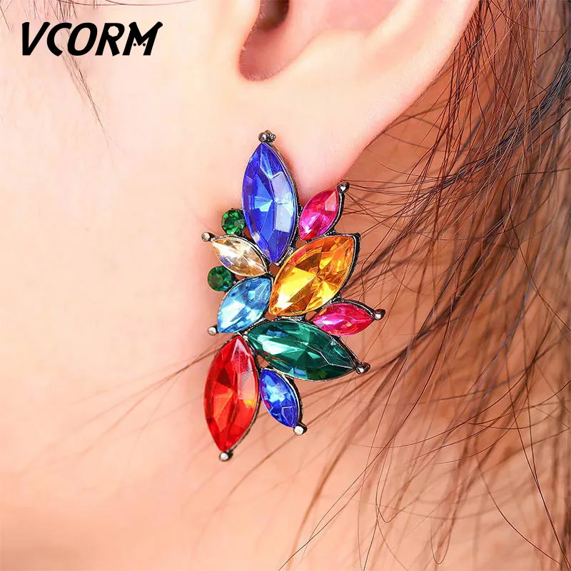 VCORM модный кулон с кристаллом геометрической формы серьги цвет кубического