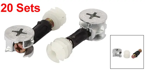 Мебель кабинет крепежный винт блокировки Cam Дюбеля Пластик предварительно