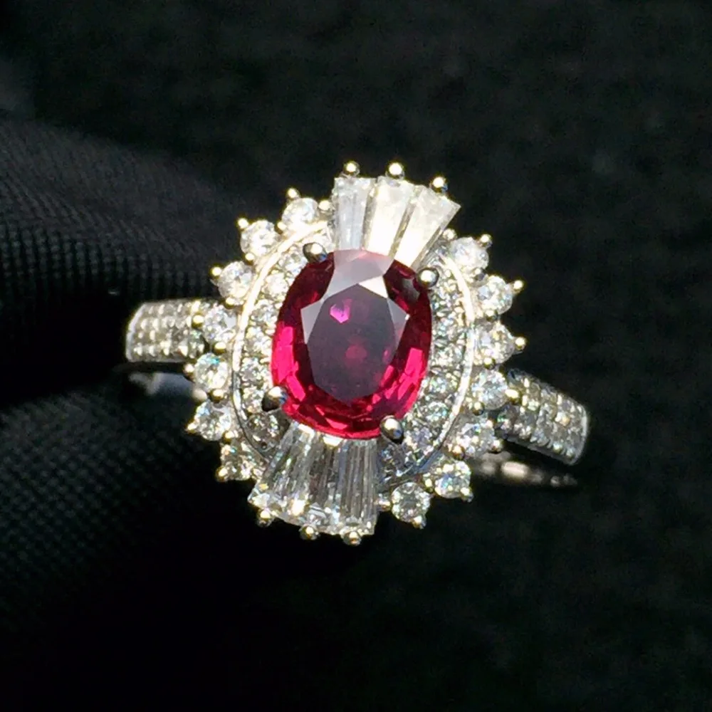 Ювелирные украшения из чистого золота 18 К Настоящее натуральное 0.9ct красное