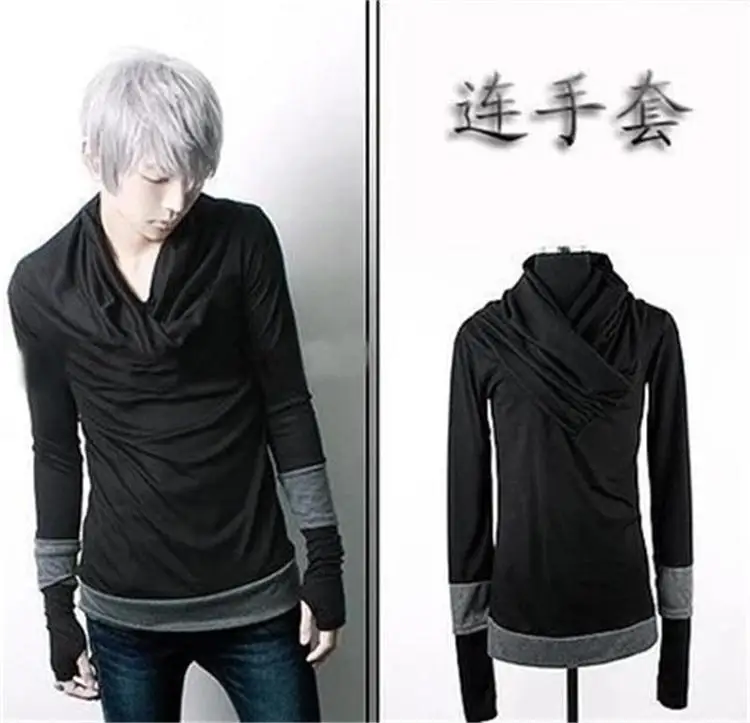 Мужская футболка с длинным рукавом GD облегающая большого размера перчатками для