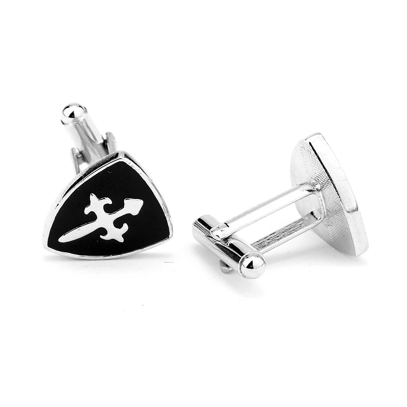 Мужские металлические запонки черные эмалированные с узлом|cufflinks for mens|cufflinks menshirt