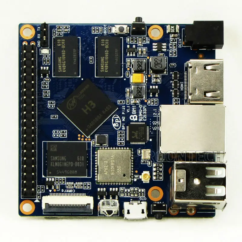 Мини BPI M2 + плюс банан Pi H3 Quad Core 1 ГБ Оперативная память 8 eMMC Wi Fi и Bluetooth демо доска