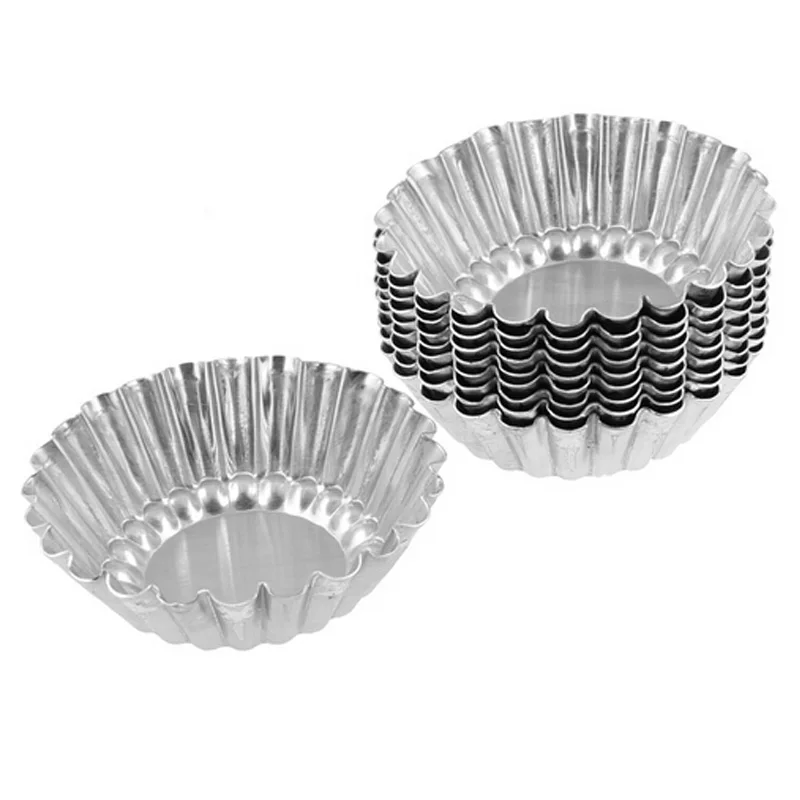 

10pcs Egg Tart Aluminum Cupcake Cake Cookie Mold Pudding Mould Baking Tool New Free Shipping