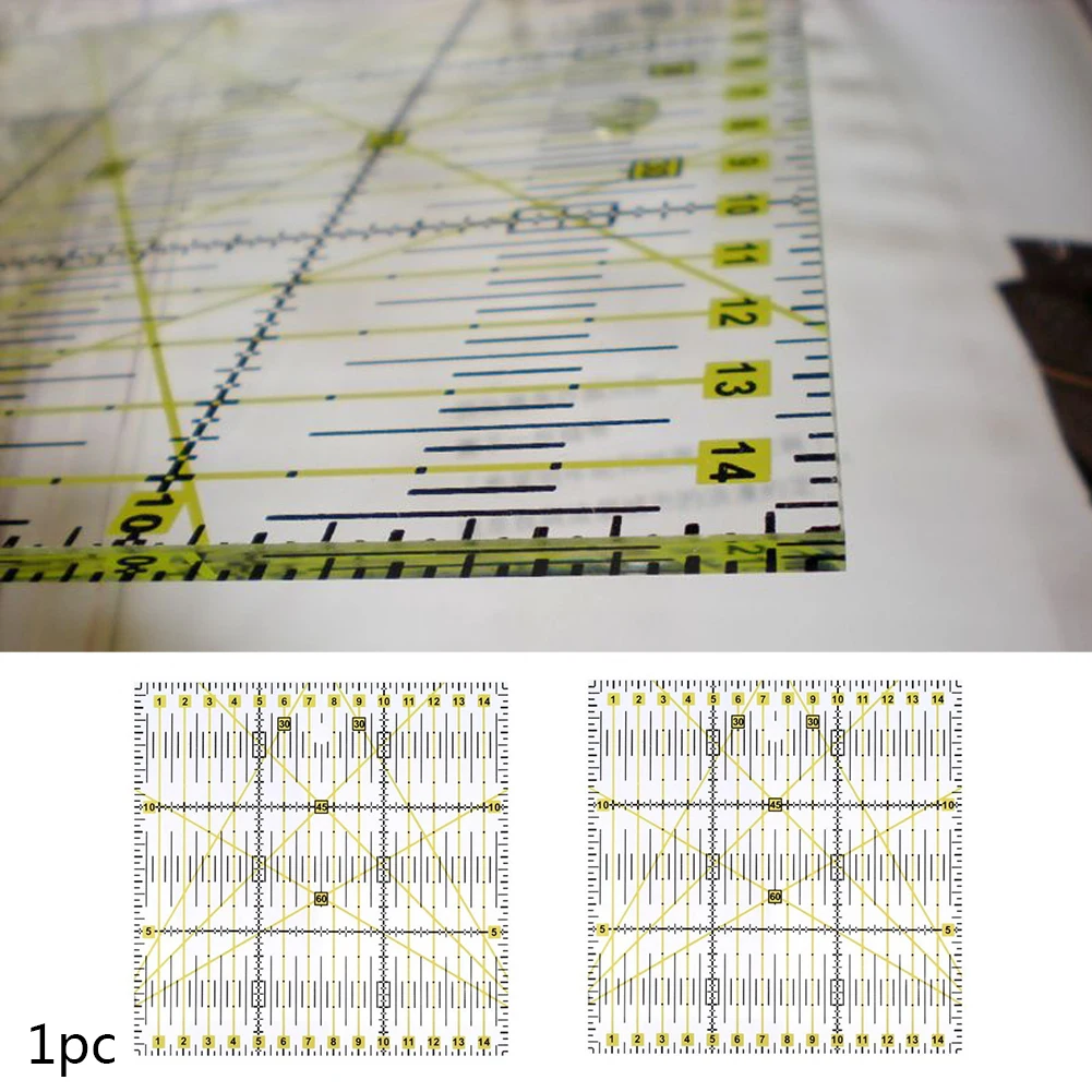 15*15*0 3 см линейка для лоскутного шитья прозрачный Двухцветный квадратный режущий