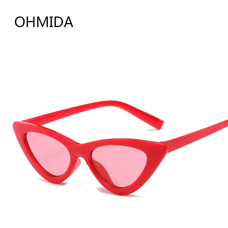 Женские винтажные солнцезащитные очки OHMIDA маленькие черно белые треугольные в