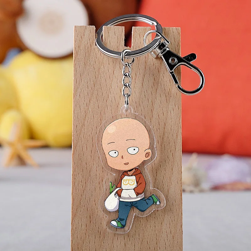 Аниме one Punch Man брелок мультфильм рисунок акриловое кольцо для ключей - Цвет: H04