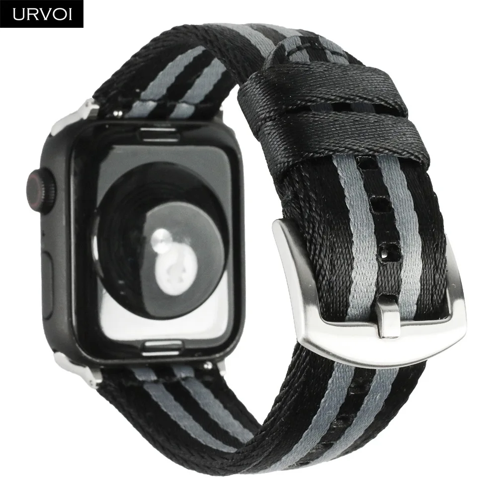 URVOI ремешок для apple watch серии 4 3 2 НАТО лямка из нейлоновой ткани для наручных часов iwatch, полосатый Замена прочная и удобная, брендовый, 38/42/40/44 мм
