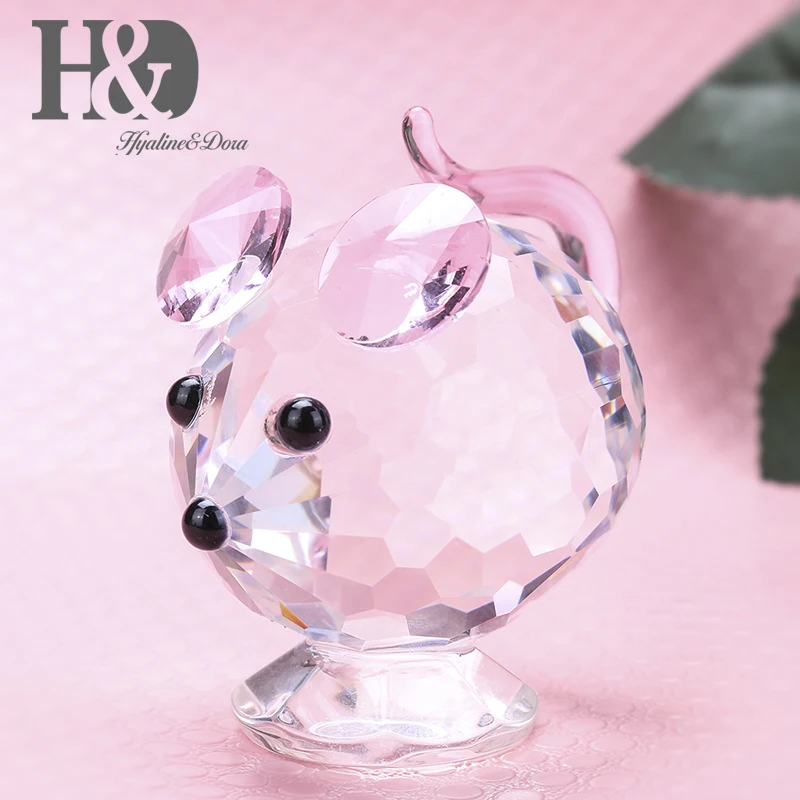 Кристаллический коллекционный подарок H & D фигурка розовой мыши миниатюрный