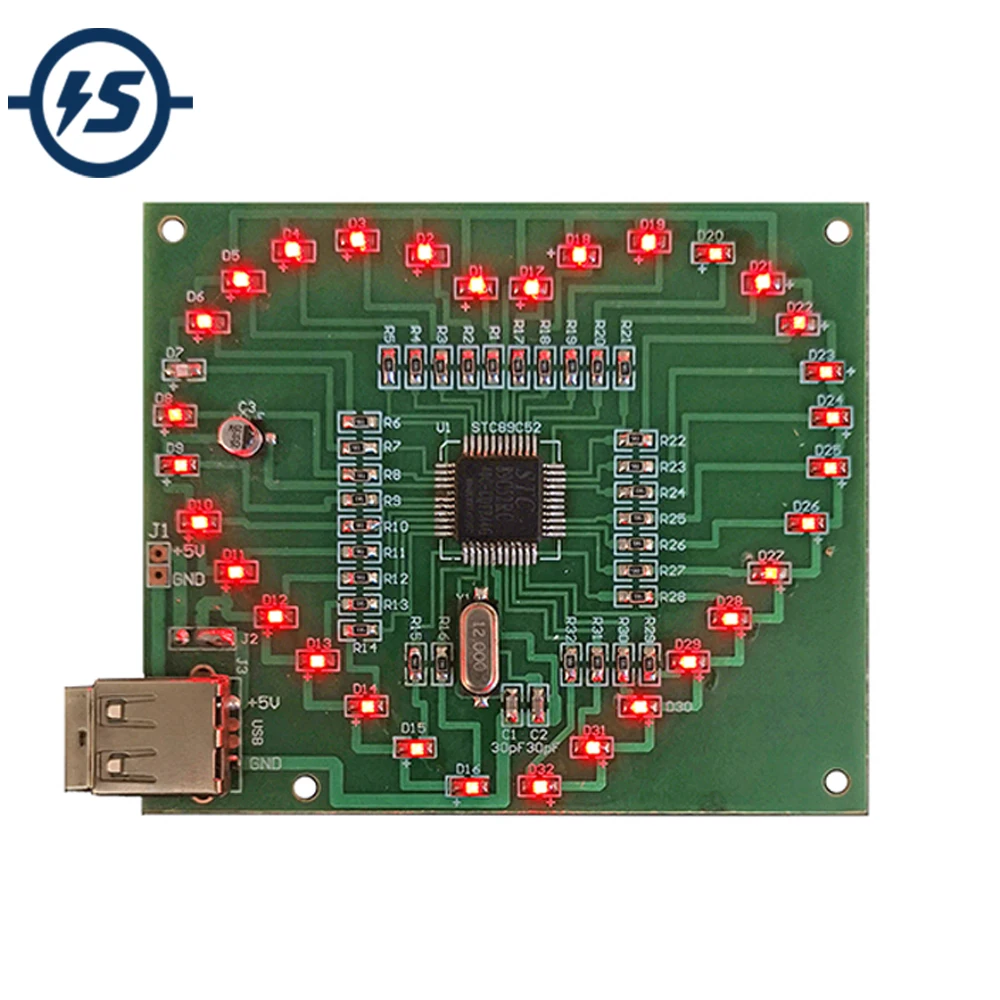 DIY Kit SMD светодиодный светильник в форме сердца цикл лампа с USB кабелем электронные