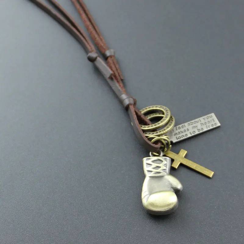 Личность Спортивная Боксёрские перчатки Homme Jewelry Подвеска Цепочки и ожерелья Для