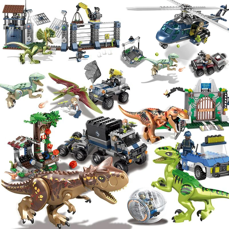 Legoed World Jurassic наборы 4 парка 3 динозавра игрушки рапторы Т конструктор динозавр