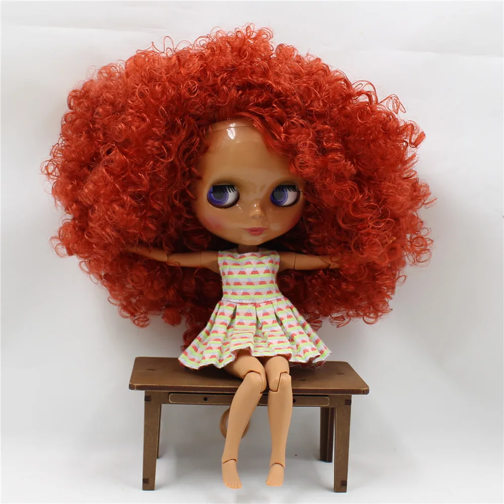 Ледяной DBS Blyth кукла темная кожа совместное тело блестящее лицо афро волосы