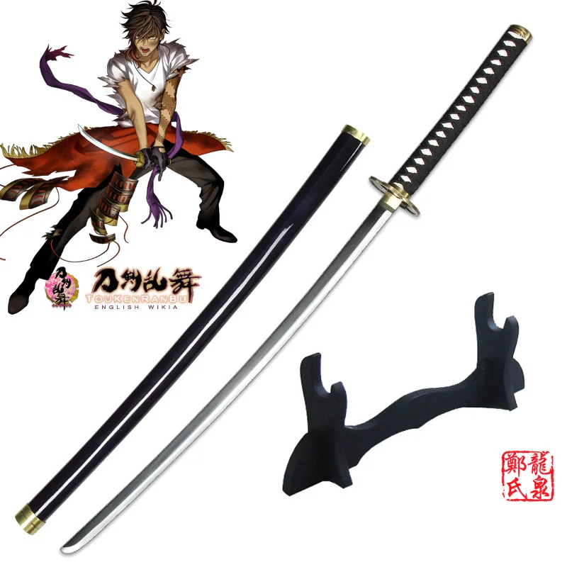 

Touken Ranbu Online меч Ookurikara Катана настоящая сталь Uchigatana с деревянной подставкой, реквизит для косплея, декоративный меч без острых