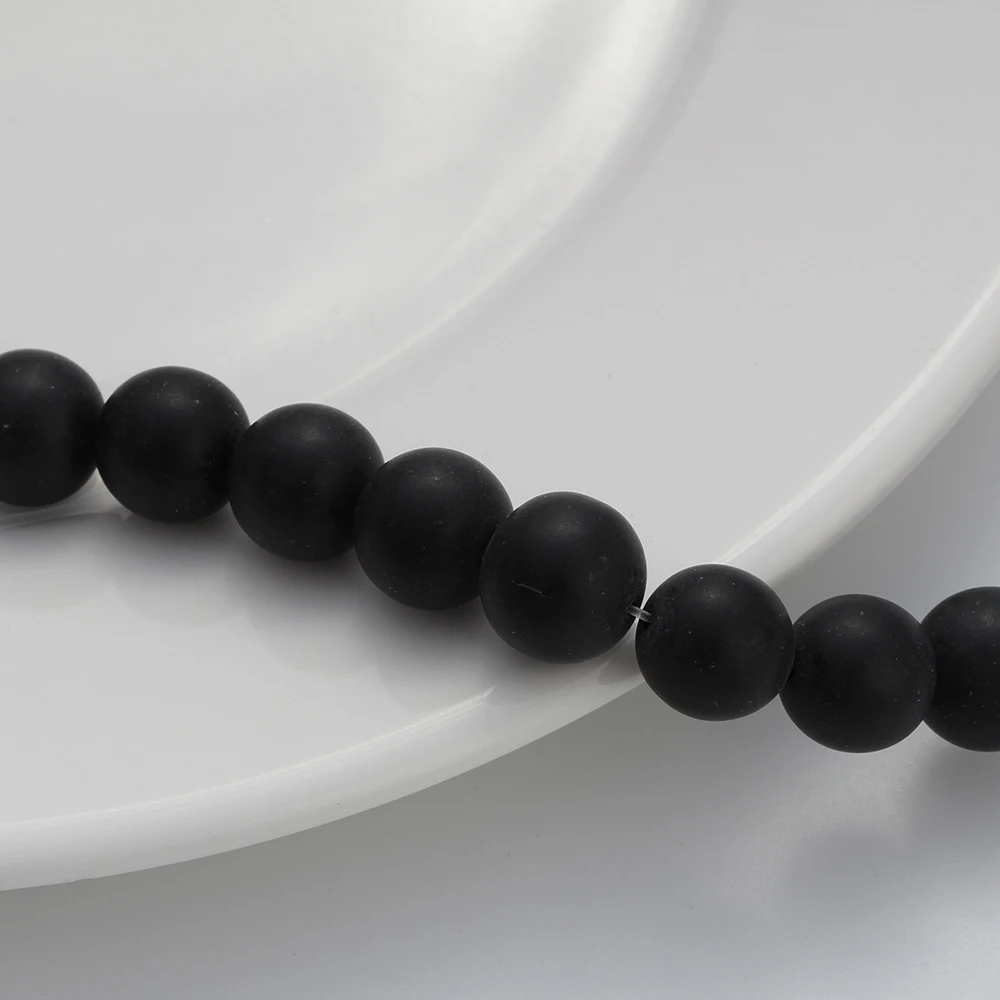 MEIBEADS гладкий черный круглый тусклый полированный матовый бисер рыхлый