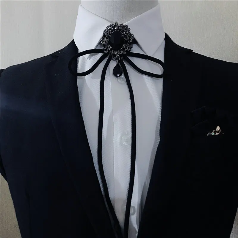 Rhinestone Bolo Tie Элегантный британский Западный Американский ковбой для мужчин и женщин ожерелье Боло галстук аксессуары Винтаж Сплав Блеск Кристалл Стразы галстук - Цвет: Rhinestone Bolo Tie