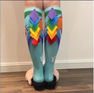 Чулки для косплея аниме Мой Пони милые хлопковые чулки взрослых радуга тире