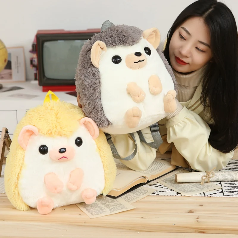 32 см Kawaii Ежик плюшевый рюкзак милая мягкая школьная сумка мультяшная с животными