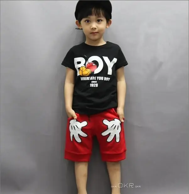 Комплект детской одежды для мальчиков комплекты с Микки-Маусом детская летняя