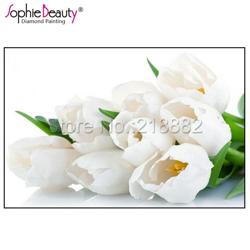 Алмазная живопись Sophie Beauty сделай сам вышивка крестиком пасторальные белые розы