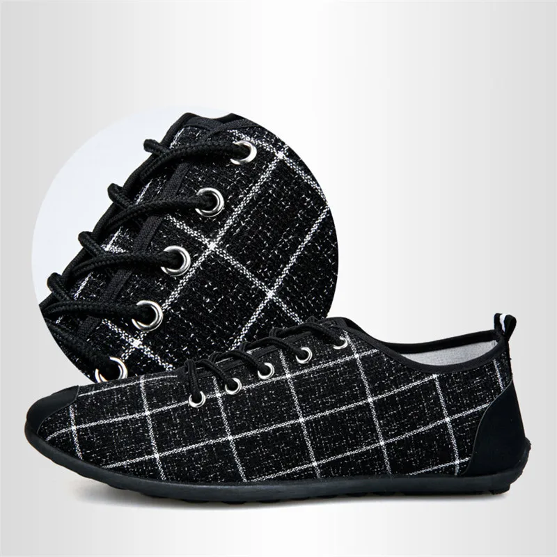 Мужская обувь на плоской подошве парусиновая дышащая мужская шнуровке