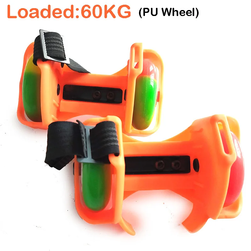 60KG PU orange Мигающая обувь для катания на роликах; маленький вихревой шкив; флэш-колесо; роликовые коньки; спортивные роликовые коньки; обувь для детей и взрослых - Цвет: 60KG PU orange